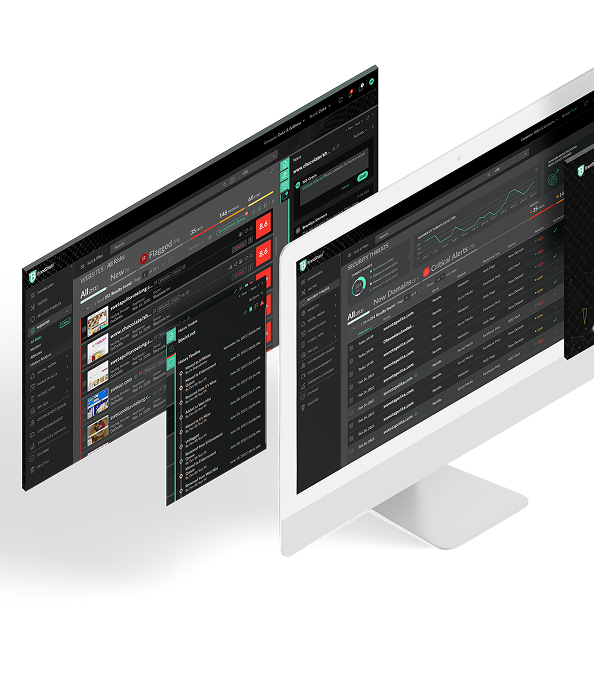 BrandShield threat monitoring platform screens